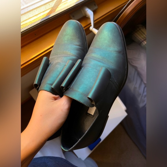 Miista Fiona Subtle Shimmery Teal Oxfords Brogues GB3 EU36 US5.5 - Picture 2 of 6